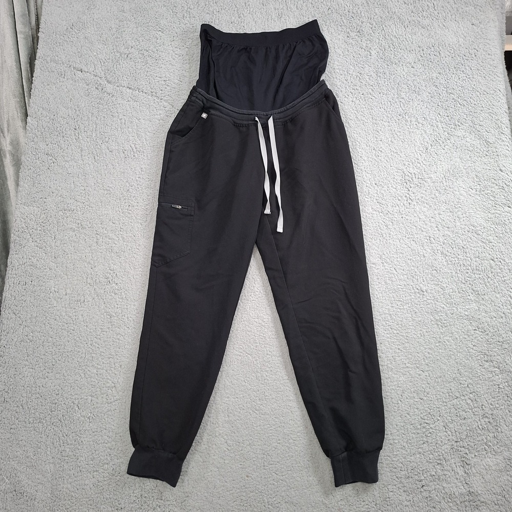 FIGS Zamora Maternity Jogger Scrub Pants Black Size M Tech Collection W22SW2006